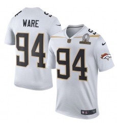 Men's Nike Denver Broncos #94 DeMarcus Ware Elite White Team Rice 2016 Pro Bowl NFL Jersey