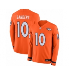 Youth Nike Denver Broncos #10 Emmanuel Sanders Limited Orange Therma Long Sleeve NFL Jersey