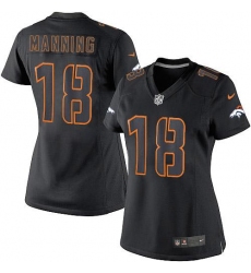 Women's Nike Denver Broncos #18 Peyton Manning Limited Black Impact NFL Jersey