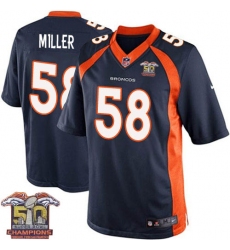Youth Nike Denver Broncos #58 Von Miller Elite Navy Blue Alternate Super Bowl 50 Champions NFL Jersey