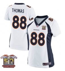 Women's Nike Denver Broncos #88 Demaryius Thomas Elite White Super Bowl 50 Champions NFL Jersey