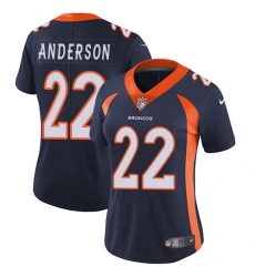 Women's Nike Denver Broncos #22 C.J. Anderson Elite Navy Blue Alternate NFL Jersey