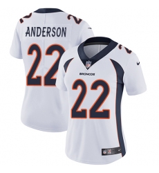 Women's Nike Denver Broncos #22 C.J. Anderson Elite White NFL Jersey