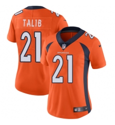 Women's Nike Denver Broncos #21 Aqib Talib Elite Orange Team Color NFL Jersey