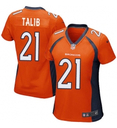 Women's Nike Denver Broncos #21 Aqib Talib Game Orange Team Color NFL Jersey