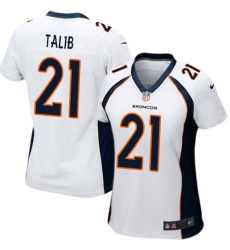 Women's Nike Denver Broncos #21 Aqib Talib Game White NFL Jersey