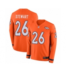 Men's Nike Denver Broncos #26 Darian Stewart Limited Orange Therma Long Sleeve NFL Jersey