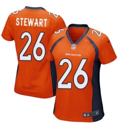 Women's Nike Denver Broncos #26 Darian Stewart Game Orange Team Color NFL Jersey