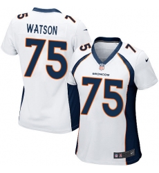 Women's Nike Denver Broncos #75 Menelik Watson Game White NFL Jersey