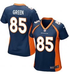 Women's Nike Denver Broncos #85 Virgil Green Game Navy Blue Alternate NFL Jersey