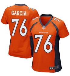 Women's Nike Denver Broncos #76 Max Garcia Game Orange Team Color NFL Jersey