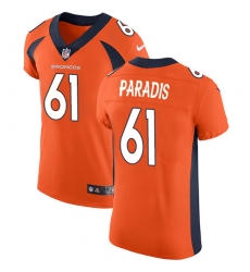 Men's Nike Denver Broncos #61 Matt Paradis Orange Team Color Vapor Untouchable Elite Player NFL Jersey
