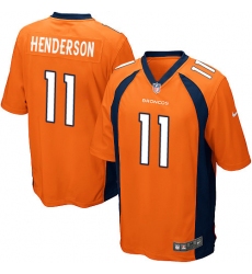 Men's Nike Denver Broncos #11 Carlos Henderson Game Orange Team Color NFL Jersey