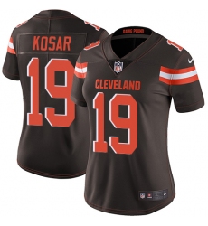 Women's Nike Cleveland Browns #19 Bernie Kosar Brown Team Color Vapor Untouchable Limited Player NFL Jersey