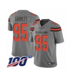 Youth Cleveland Browns #95 Myles Garrett Limited Gray Inverted Legend 100th Season Football Jersey Youth Cleveland Browns #95 Myles Garrett Limited Gray Inverted Legend 100th Season Football Jersey