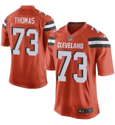 Men's Nike Cleveland Browns #73 Joe Thomas Game Orange Alternate NFL Jersey