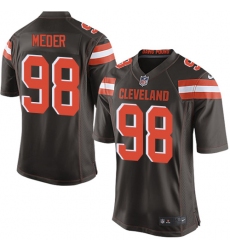 Men's Nike Cleveland Browns #98 Jamie Meder Game Brown Team Color NFL Jersey