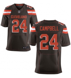 Men's Nike Cleveland Browns #24 Ibraheim Campbell Elite Brown Team Color NFL Jersey