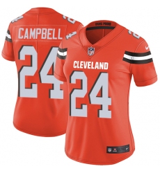 Women's Nike Cleveland Browns #24 Ibraheim Campbell Orange Alternate Vapor Untouchable Limited Player NFL Jersey