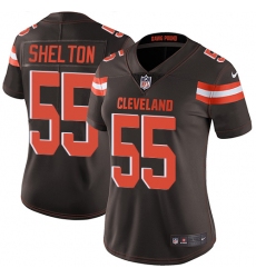 Women's Nike Cleveland Browns #55 Danny Shelton Elite Brown Team Color NFL Jersey