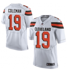 Men's Nike Cleveland Browns #19 Corey Coleman Elite White NFL Jersey