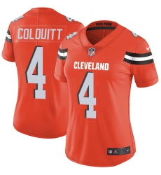Women's Nike Cleveland Browns #4 Britton Colquitt Elite Orange Alternate NFL Jersey
