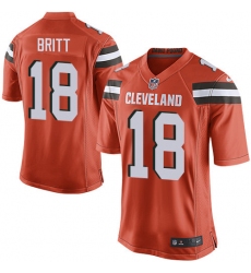 Men's Nike Cleveland Browns #18 Kenny Britt Game Orange Alternate NFL Jersey
