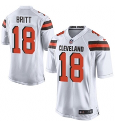 Men's Nike Cleveland Browns #18 Kenny Britt Game White NFL Jersey