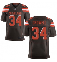 Men's Nike Cleveland Browns #34 Isaiah Crowell Elite Brown Team Color NFL Jersey