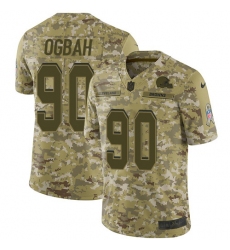Youth Nike Cleveland Browns #90 Emmanuel Ogbah Limited Camo 2018 Salute to Service NFL Jersey