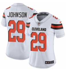 Women's Nike Cleveland Browns #29 Duke Johnson Elite White NFL Jersey