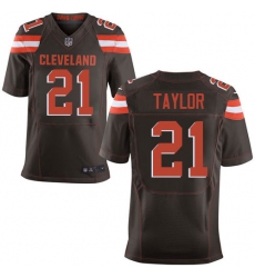 Men's Nike Cleveland Browns #21 Jamar Taylor Elite Brown Team Color NFL Jersey