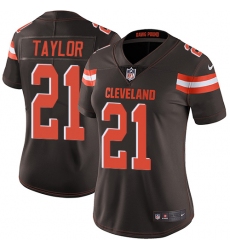 Women's Nike Cleveland Browns #21 Jamar Taylor Elite Brown Team Color NFL Jersey