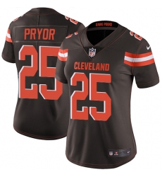 Women's Nike Cleveland Browns #25 Calvin Pryor Elite Brown Team Color NFL Jersey