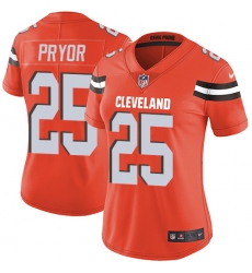 Women's Nike Cleveland Browns #25 Calvin Pryor Elite Orange Alternate NFL Jersey