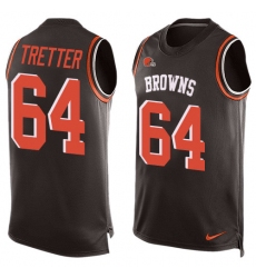 Men's Nike Cleveland Browns #64 JC Tretter Limited Brown Player Name & Number Tank Top NFL Jersey