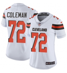 Women's Nike Cleveland Browns #72 Shon Coleman White Vapor Untouchable Limited Player NFL Jersey