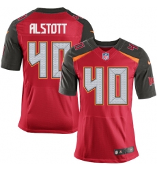 Men's Nike Tampa Bay Buccaneers #40 Mike Alstott Elite Red Team Color NFL Jersey