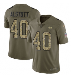 Men's Nike Tampa Bay Buccaneers #40 Mike Alstott Limited Olive/Camo 2017 Salute to Service NFL Jersey