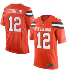 Men's Nike Cleveland Browns #12 Josh Gordon Elite Orange Alternate NFL Jersey