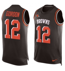 Men's Nike Cleveland Browns #12 Josh Gordon Limited Brown Player Name & Number Tank Top NFL Jersey