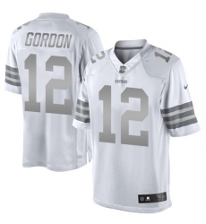 Men's Nike Cleveland Browns #12 Josh Gordon Limited White Platinum NFL Jersey