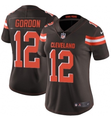 Women's Nike Cleveland Browns #12 Josh Gordon Elite Brown Team Color NFL Jersey