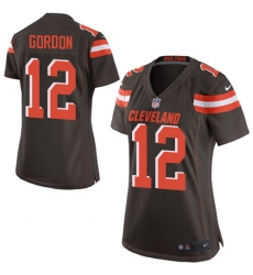 Women's Nike Cleveland Browns #12 Josh Gordon Game Brown Team Color NFL Jersey