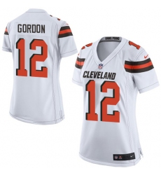 Women's Nike Cleveland Browns #12 Josh Gordon Game White NFL Jersey