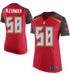 Women's Nike Tampa Bay Buccaneers #58 Kwon Alexander Game Red Team Color NFL Jersey