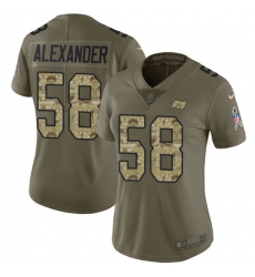 Women's Nike Tampa Bay Buccaneers #58 Kwon Alexander Limited Olive/Camo 2017 Salute to Service NFL Jersey