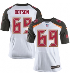 Men's Nike Tampa Bay Buccaneers #69 Demar Dotson Elite White NFL Jersey
