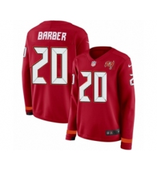 Women's Nike Tampa Bay Buccaneers #20 Ronde Barber Limited Red Therma Long Sleeve NFL Jersey