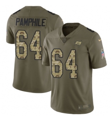 Men's Nike Tampa Bay Buccaneers #64 Kevin Pamphile Limited Olive/Camo 2017 Salute to Service NFL Jersey